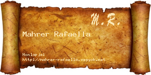 Mahrer Rafaella névjegykártya